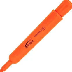 Integra Chisel Desk Liquid Highlighters - Chisel Marker Point Style - Fluorescent Orange - 1 Dozen