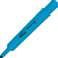 Integra Desk Chisel Highlighter, Fluorescent Blue, Pack Of 12