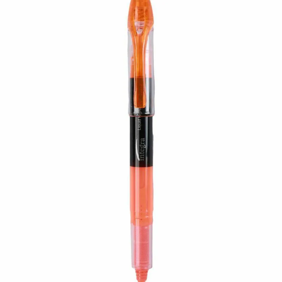 Integra Liquid Highlighters - Chisel Marker Point Style - Fluorescent Orange - 1 Dozen