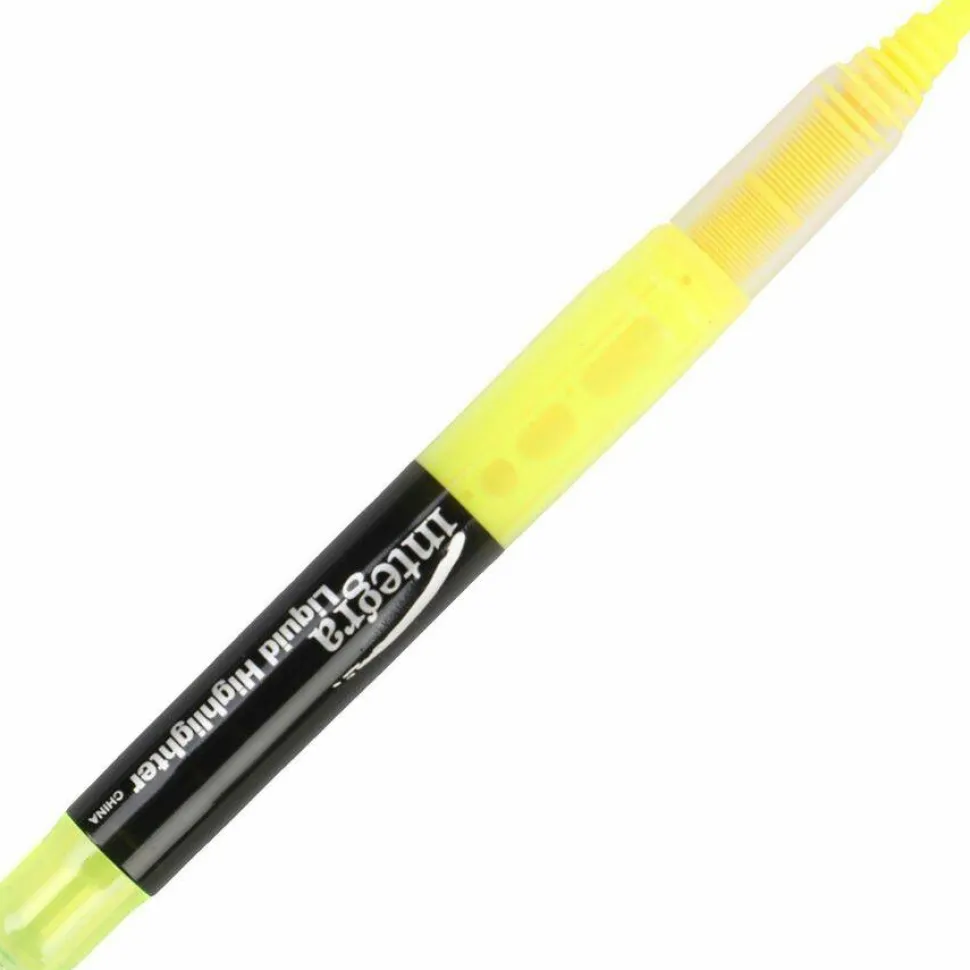 Integra Liquid Highlighters - Chisel Marker Point Style - Yellow - 1 Dozen