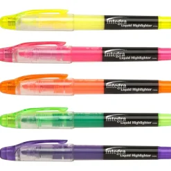 Integra Liquid Highlighters - Fine Marker Point - Chisel Marker Point Style - Assorted - 5 / Set