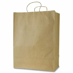 Inteplast Group Get Reddi Paper Bags, Mercado Size, 65# Basis Weight, Twisted Rope Handles, 13 x 7 x 17, Brown, 250/Carton