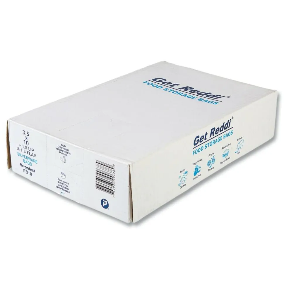 Inteplast Group Silverware Bags, 3.5" x 1.5" x 10", Clear, 2,000/Carton