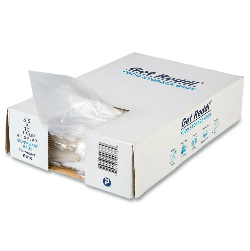 Inteplast Group Silverware Bags, 3.5" x 1.5" x 10", Clear, 2,000/Carton