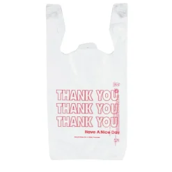 Inteplast Hilex Poly Thank You Bags, 21"H x 11 1/2"W x 6 1/2"D, White, Pack Of 500