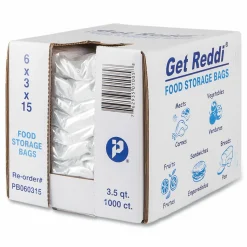 Inteplast Group Food Bags, 112 oz., 6" x 3" x 15", Clear, 1,000/Carton