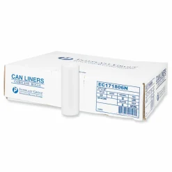 Inteplast Group High-Density Commercial Can Liners, 4 gal, 6 mic, 17" x 18", Clear, Perforated Roll, 50 Bags/Roll, 40 Rolls/Carton
