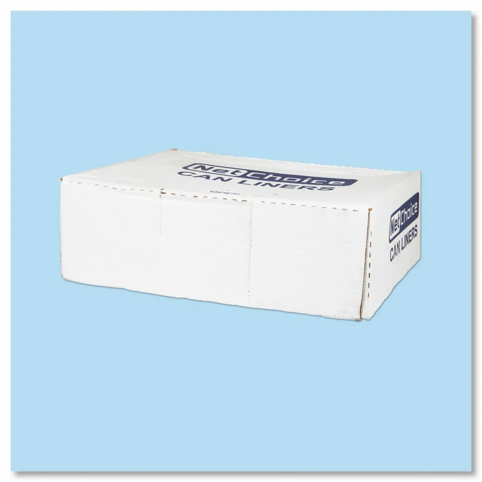 Inteplast Group High-Density Commercial Can Liners, 45 gal, 12 mic, 40" x 48", Clear, Interleaved Roll, 25 Bags/Roll, 10 Rolls/Carton