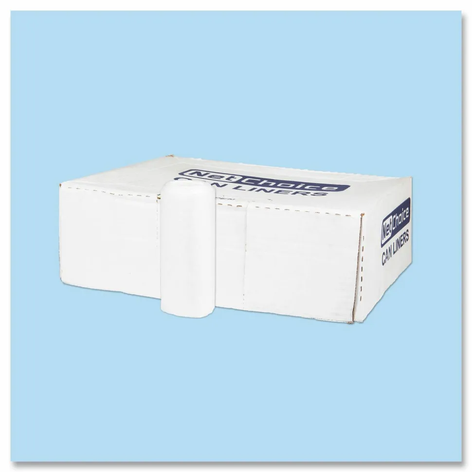 Inteplast Group High-Density Commercial Can Liners, 45 gal, 12 mic, 40" x 48", Clear, Interleaved Roll, 25 Bags/Roll, 10 Rolls/Carton