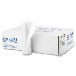 Inteplast Group High-Density Commercial Can Liners, 30 gal, 10 mic, 30" x 37", Clear, Interleaved Roll, 25 Bags/Roll, 20 Rolls/Carton
