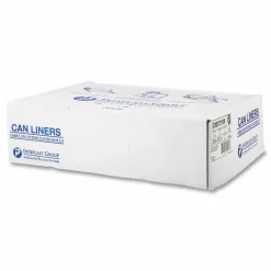 Inteplast Group High-Density Commercial Can Liners, 30 gal, 10 mic, 30" x 37", Clear, Interleaved Roll, 25 Bags/Roll, 20 Rolls/Carton