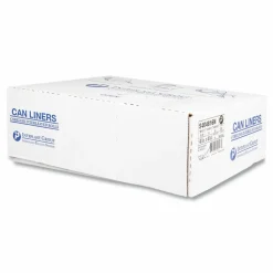 Inteplast Group High-Density Commercial Can Liners, 45 gal, 16 mic, 40" x 48", Clear, Interleaved Roll, 25 Bags/Roll, 10 Rolls/Carton