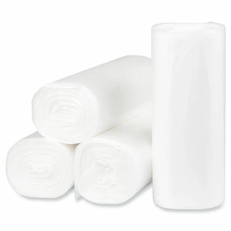 Inteplast Group High-Density Commercial Can Liners, 16 gal, 8 mic, 24" x 33", Natural, Interleaved Roll, 50 Bags/Roll, 20 Rolls/Carton