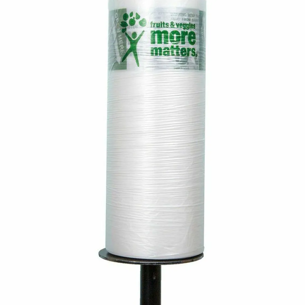 Inteplast Group Produce Bags, Fruits and Veggies - More Matters Labeling, 0.35 mil, 12" x 20", Clear, 875 Bags/Roll, 4 Rolls/Carton