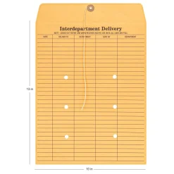 Interdepartment Envelopes, 10" x 13", Brown Kraft, Box Of 100