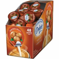 International Delight Flavored Liquid Non-Dairy Coffee Creamer, Hazelnut, 0.44 oz Mini Cups, 48/Box