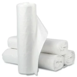 Interplast Group High Density Commercial Can Liner Value Pack, .47 mil, 60 gal, 12 mic, 38" x 58", Clear, Interleaved Roll, 25 Bags/Roll, 8 Rolls/CT