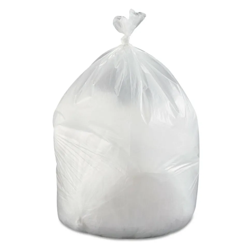 Interplast Group High Density Commercial Can Liner Value Pack, 0.75 mil, 60 gal, 19 mic, 38" x 58", Clear, Interleaved Roll, 25 Bags/Roll, 6 Rolls/CT