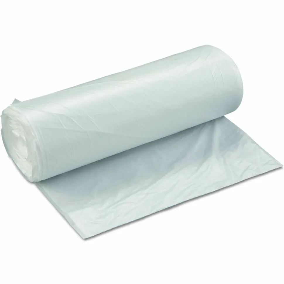 Interplast Group High Density Commercial Can Liner Value Pack, 0.75 mil, 60 gal, 19 mic, 38" x 58", Clear, Interleaved Roll, 25 Bags/Roll, 6 Rolls/CT