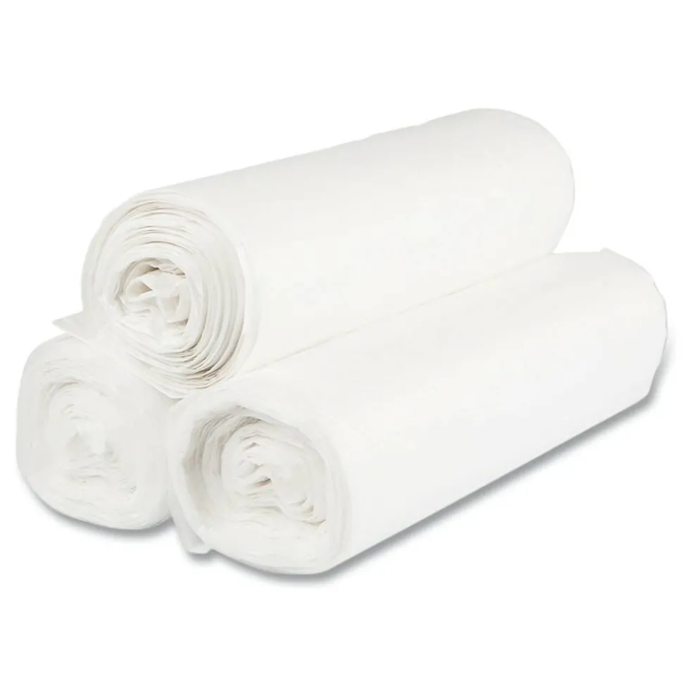 Interplast Group High Density Commercial Can Liner Value Pack, 60 gal, 0.55 mil, 14 mic, 38" x 58", Clear, Interleaved Roll, 25 Bags/Roll, 8 Rolls/CT