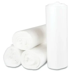 Interplast Group High Density Commercial Can Liners, 0.67 mil, 56 gal, 17 mic, 43" x 48", Clear, Interleaved Roll, 25 Bags/Roll, 8 Rolls/Carton