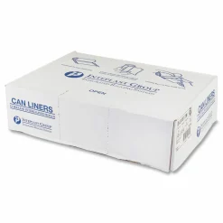 Interplast Group High Density Commercial Can Liners, 0.67 mil, 56 gal, 17 mic, 43" x 48", Clear, Interleaved Roll, 25 Bags/Roll, 8 Rolls/Carton