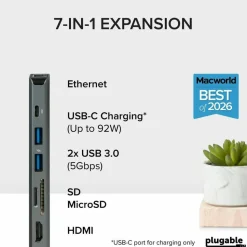 7-in-1 USB C Hub Multiport Adapter with Ethernet