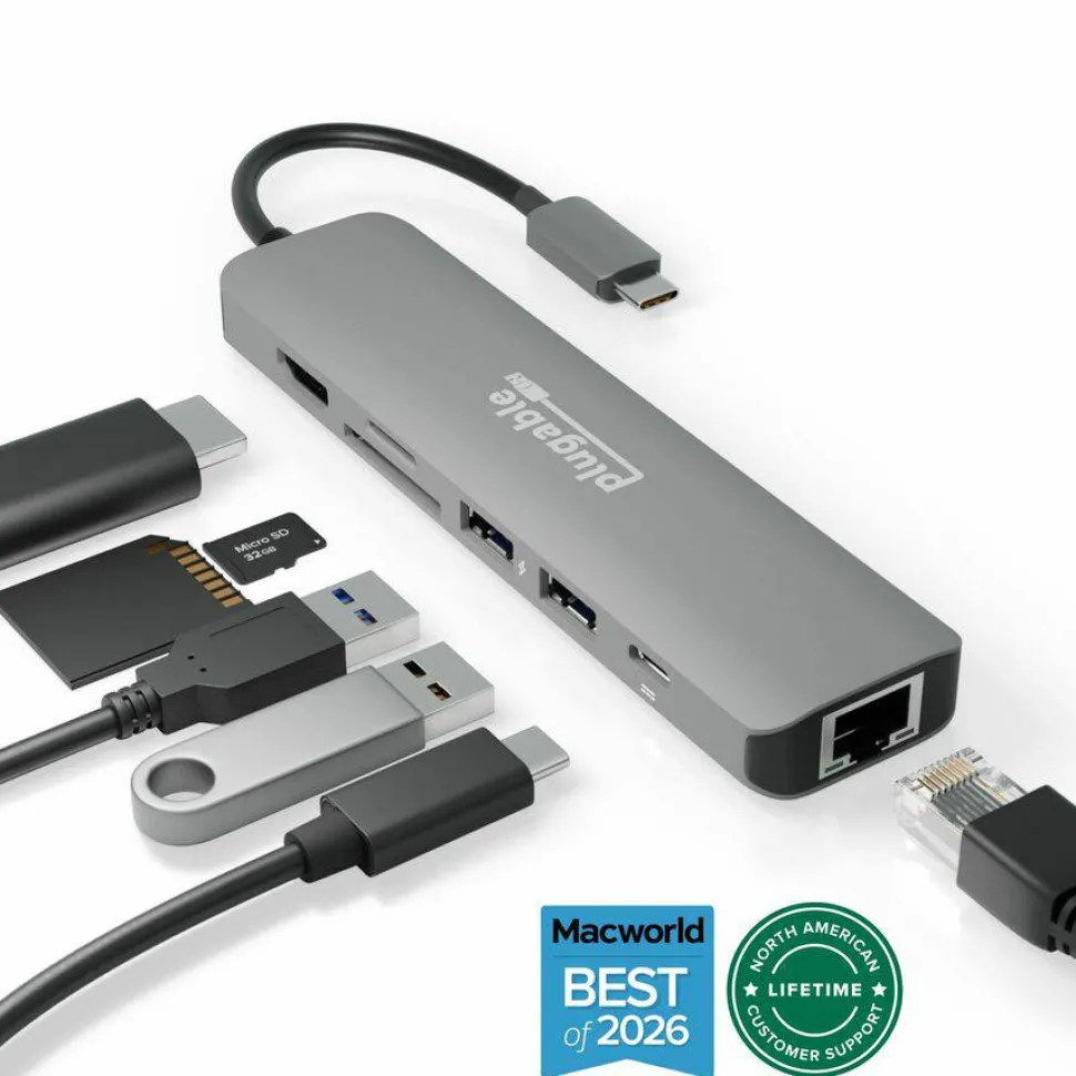 7-in-1 USB C Hub Multiport Adapter with Ethernet