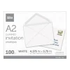 Invitation Envelopes, A2, 4-3/8" x 5-3/4", Gummed Seal, White, Box Of 100
