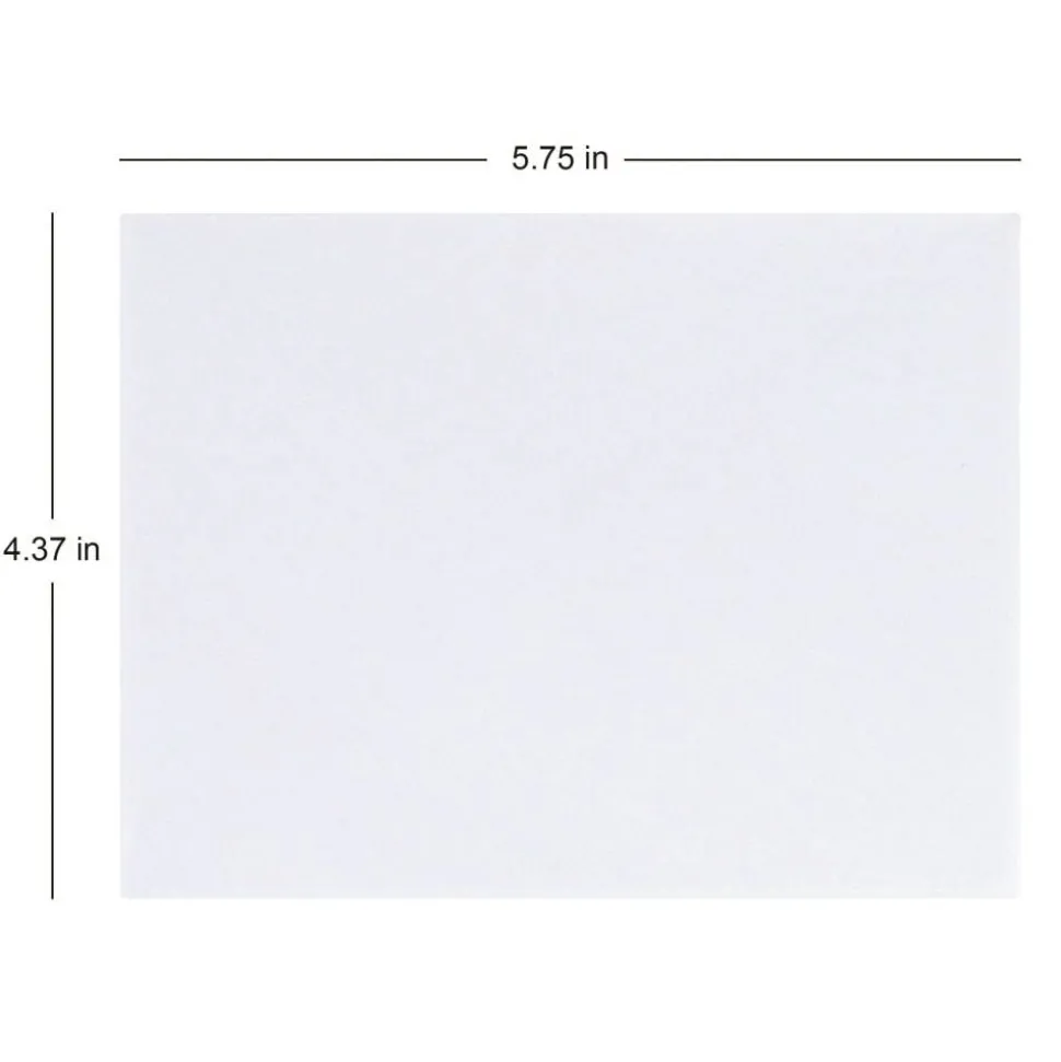 Invitation Envelopes, A2, 4-3/8" x 5-3/4", Gummed Seal, White, Box Of 100