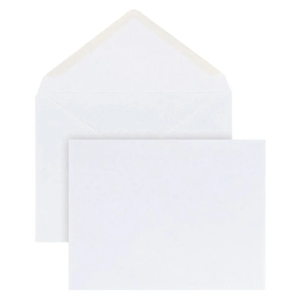 Invitation Envelopes, A2, 4-3/8" x 5-3/4", Gummed Seal, White, Box Of 100