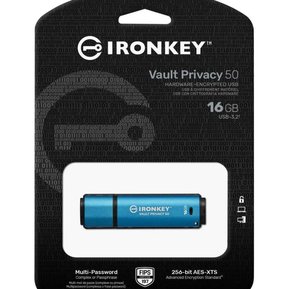 IronKey Vault Privacy 50 Series 16GB USB 3.2 (Gen 1) Type A Flash Drive