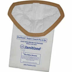 Janitized Vacuum Filter Bags Designed to Fit ProTeam Super Coach Pro 6/GoFree Pro, 100/Carton