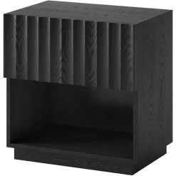 Jason 24" Wide Rectangular Fluted Nightstand in Black Grain