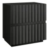 Jaylen 24" Wide Rectangular Fluted Nightstand in Black Grain