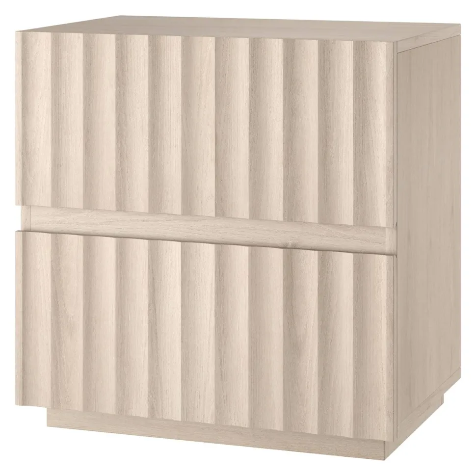 Jaylen 24" Wide Rectangular Fluted Nightstand in Alder White