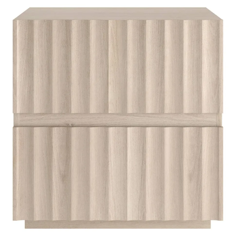 Jaylen 24" Wide Rectangular Fluted Nightstand in Alder White