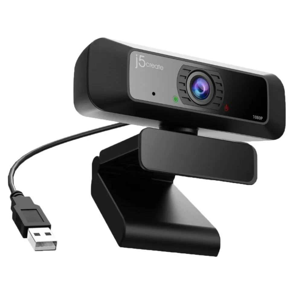j5create USB HD Webcam with 360° Rotation and 1080P, JVCU100