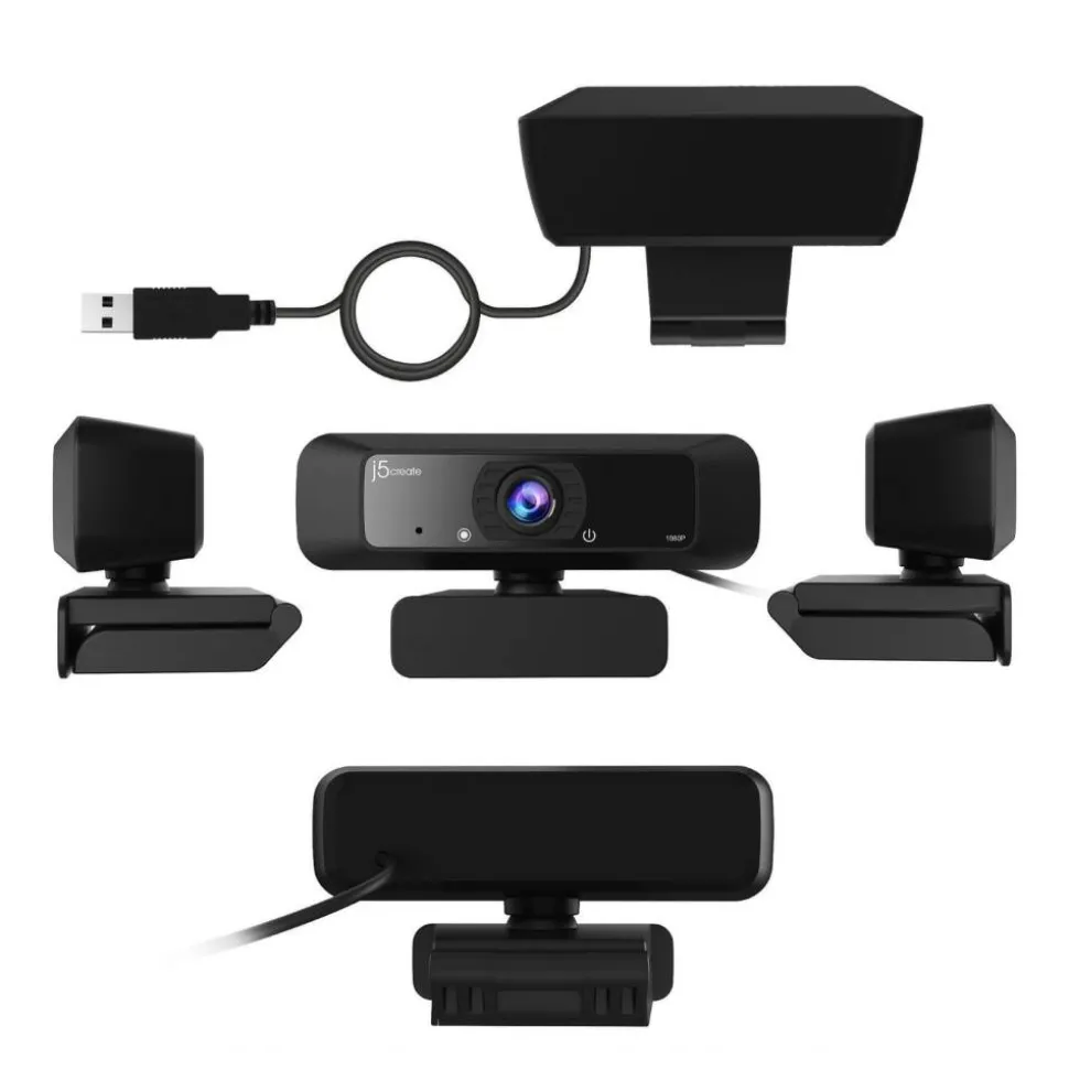 j5create USB HD Webcam with 360° Rotation and 1080P, JVCU100