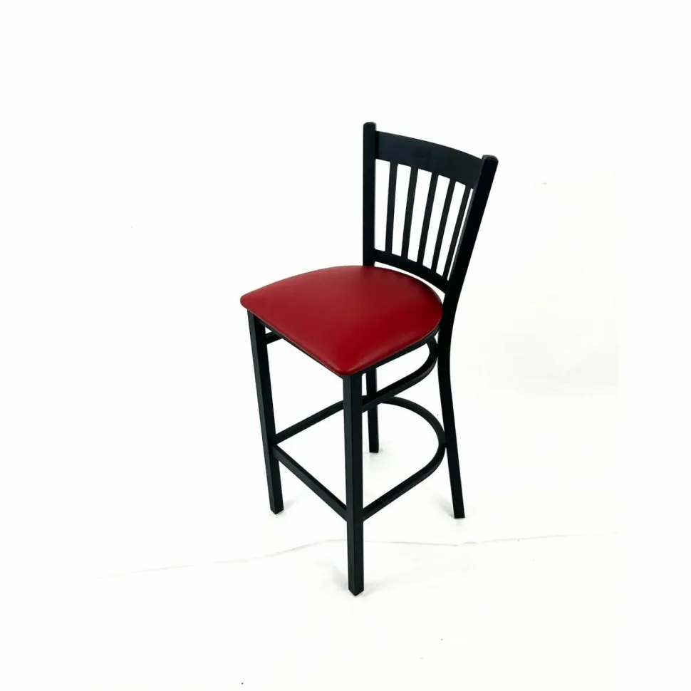 JMC Furniture Cobra Series Barstool, Supports Up to 300 lb, 28.5" Seat Height, Burgundy Seat, Black Back, Black Base