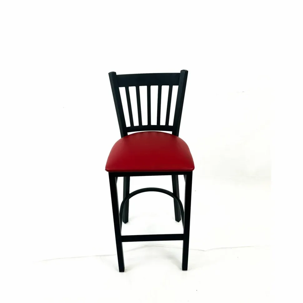JMC Furniture Cobra Series Barstool, Supports Up to 300 lb, 28.5" Seat Height, Burgundy Seat, Black Back, Black Base