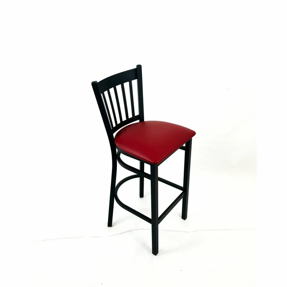 JMC Furniture Cobra Series Barstool, Supports Up to 300 lb, 28.5" Seat Height, Burgundy Seat, Black Back, Black Base