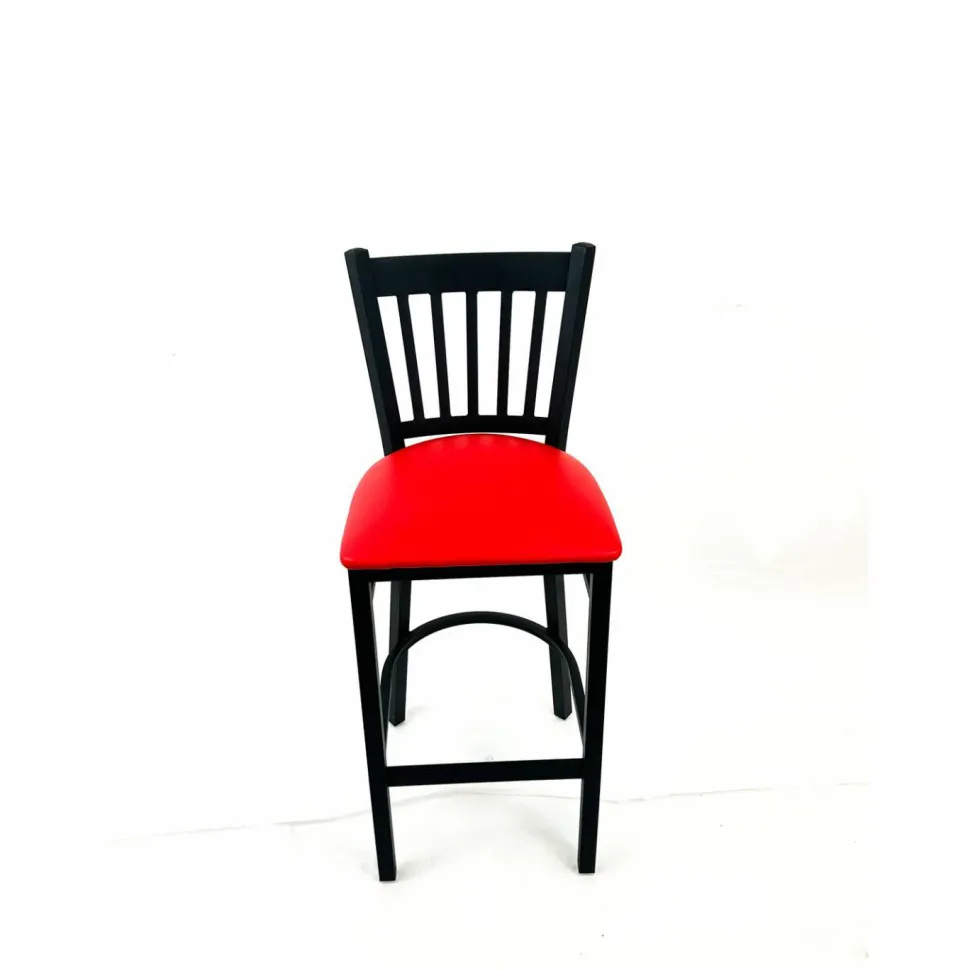 JMC Furniture Cobra Series Barstool, Supports Up to 300 lb, 28.5" Seat Height, Red Seat, Black Back, Black Base