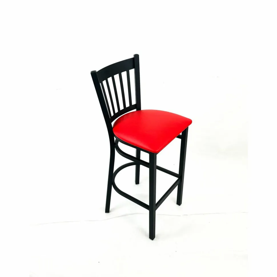 JMC Furniture Cobra Series Barstool, Supports Up to 300 lb, 28.5" Seat Height, Red Seat, Black Back, Black Base