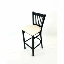 JMC Furniture Cobra Series Barstool, Supports Up to 300 lbs, 28.5" Seat Height, Cream Seat, Black Back, Black Base