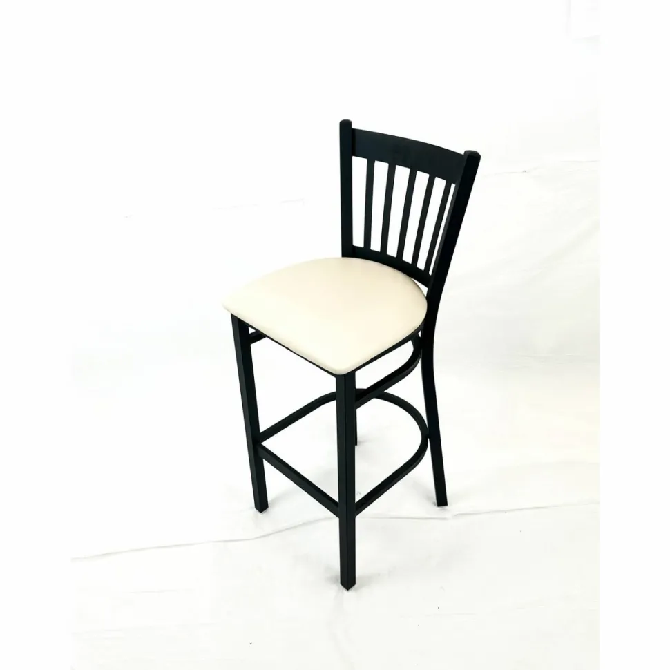 JMC Furniture Cobra Series Barstool, Supports Up to 300 lbs, 28.5" Seat Height, Cream Seat, Black Back, Black Base