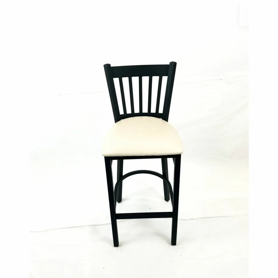 JMC Furniture Cobra Series Barstool, Supports Up to 300 lbs, 28.5" Seat Height, Cream Seat, Black Back, Black Base