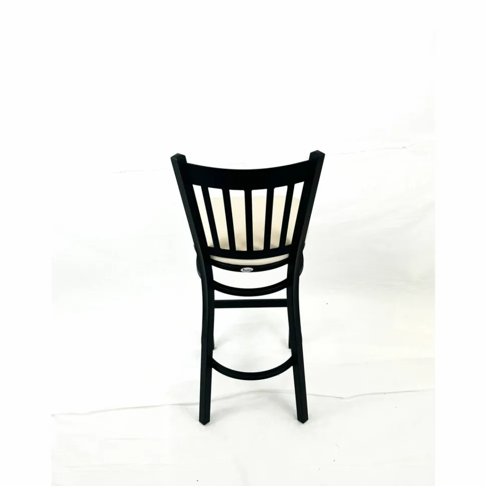 JMC Furniture Cobra Series Barstool, Supports Up to 300 lbs, 28.5" Seat Height, Cream Seat, Black Back, Black Base
