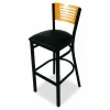 JMC Furniture Jones River Series Barstool, Supports Up to 300 lb, 28.5" Seat Height, Black Seat, Natural Back, Black Base