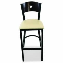 JMC Furniture Liberty Series Barstool, Supports Up to 300 lb, 28.5" Seat Height, Taupe Seat, Dark Mahogany Back, Black Base